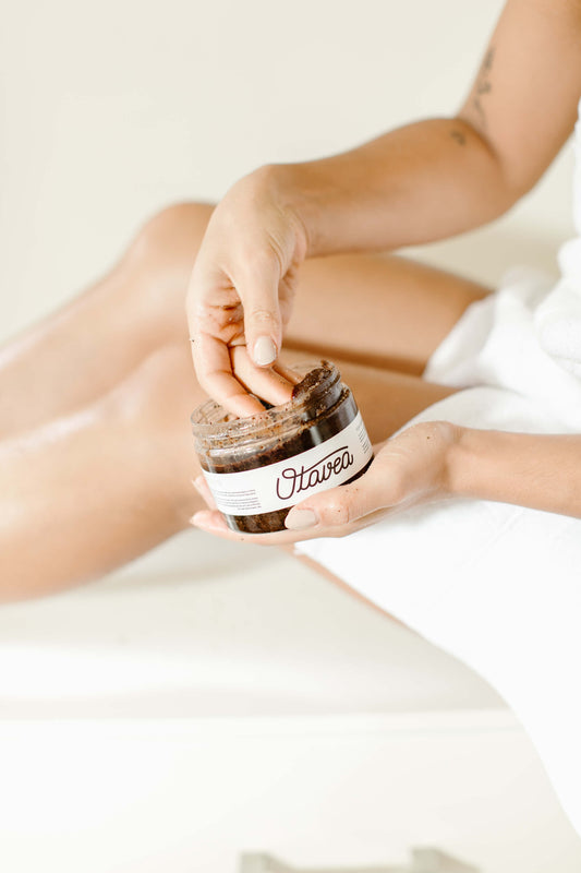 chocolate-coffee, scrub tribe, otavea girls, body scrubs, smile, happy, soft looking skin