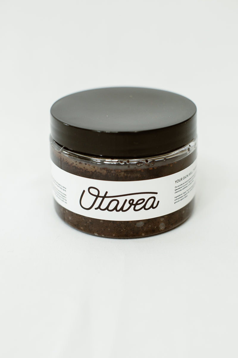 12oz jar of Chocolate Coffee Body Scrub from Otavea