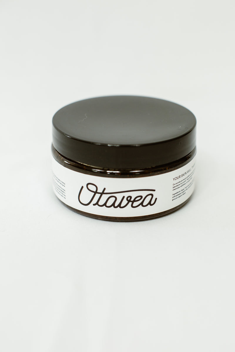 8oz jar of Chocolate Coffee Body Scrub from Otavea