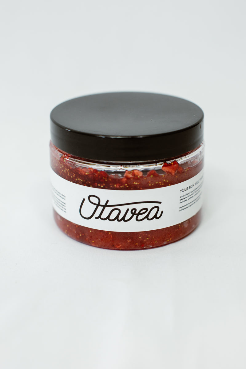 12oz jar of Strawberry Body Scrub from Otavea